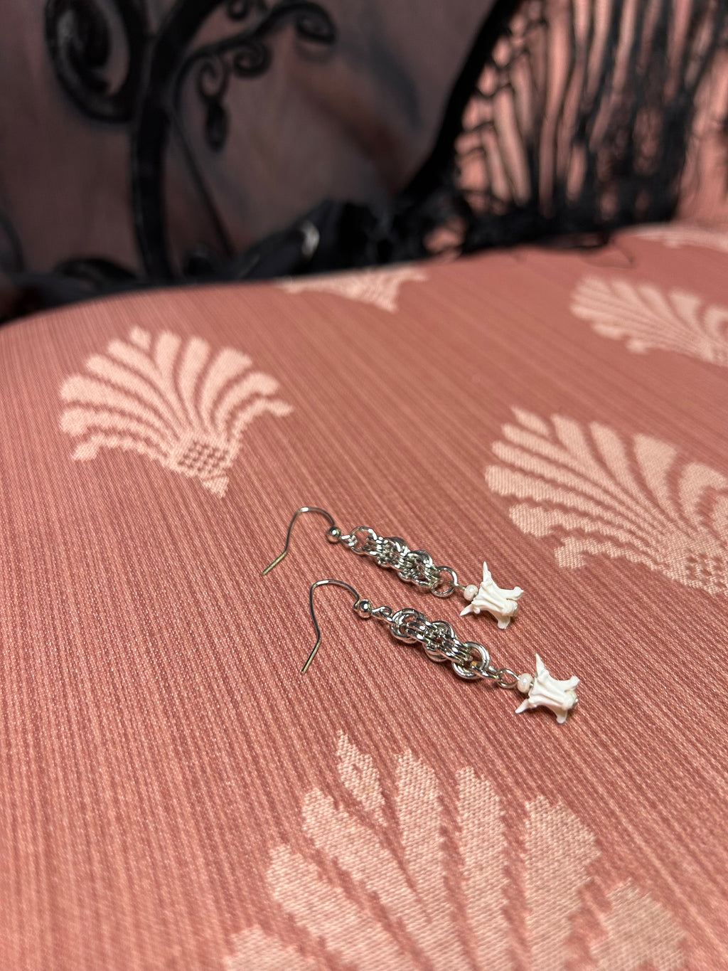 Snake Vertebrae Chainmail Earrings