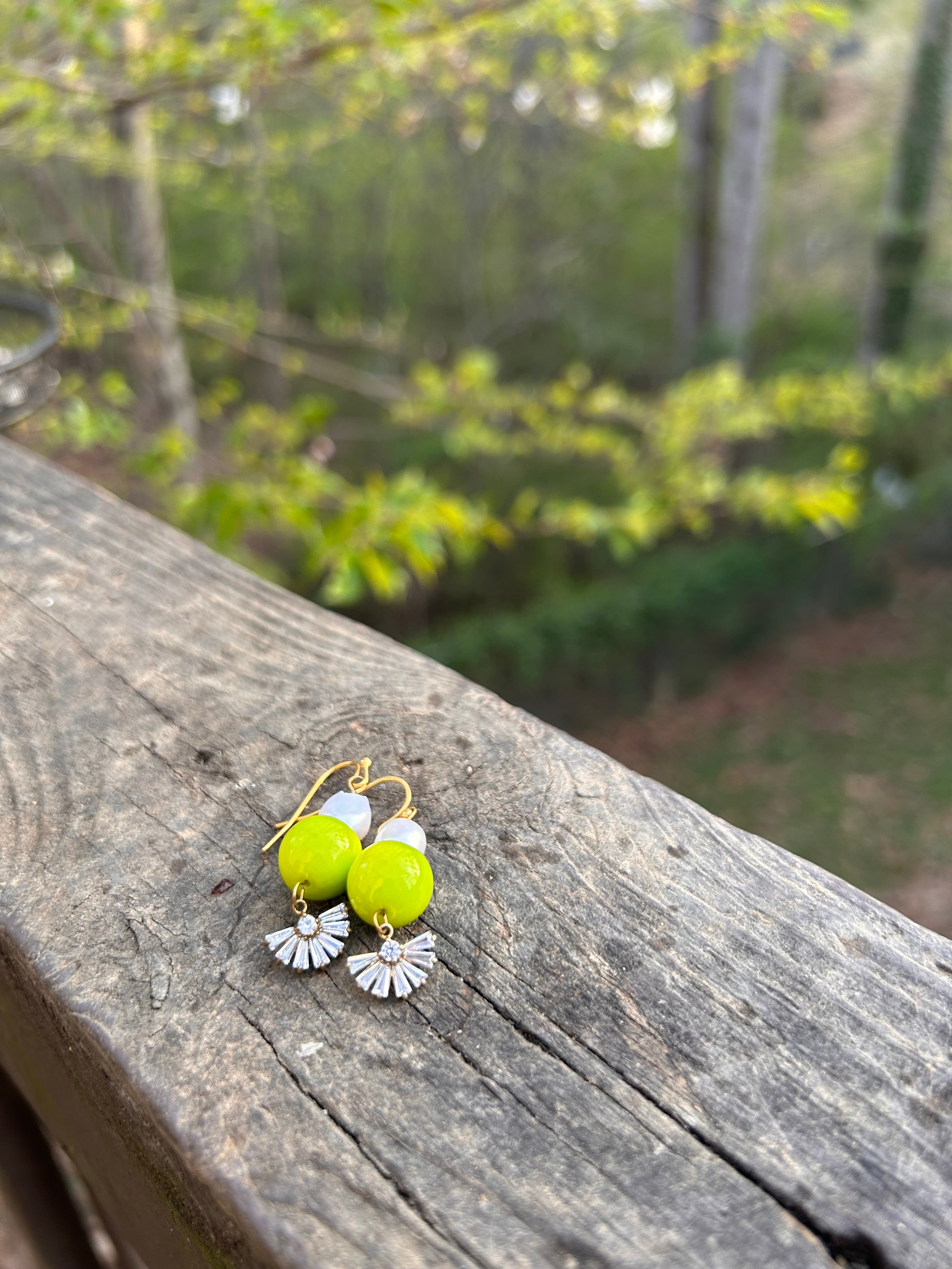 Lime Green Dangle Earrings