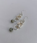 Beaded Chainmail Dangle Earrings