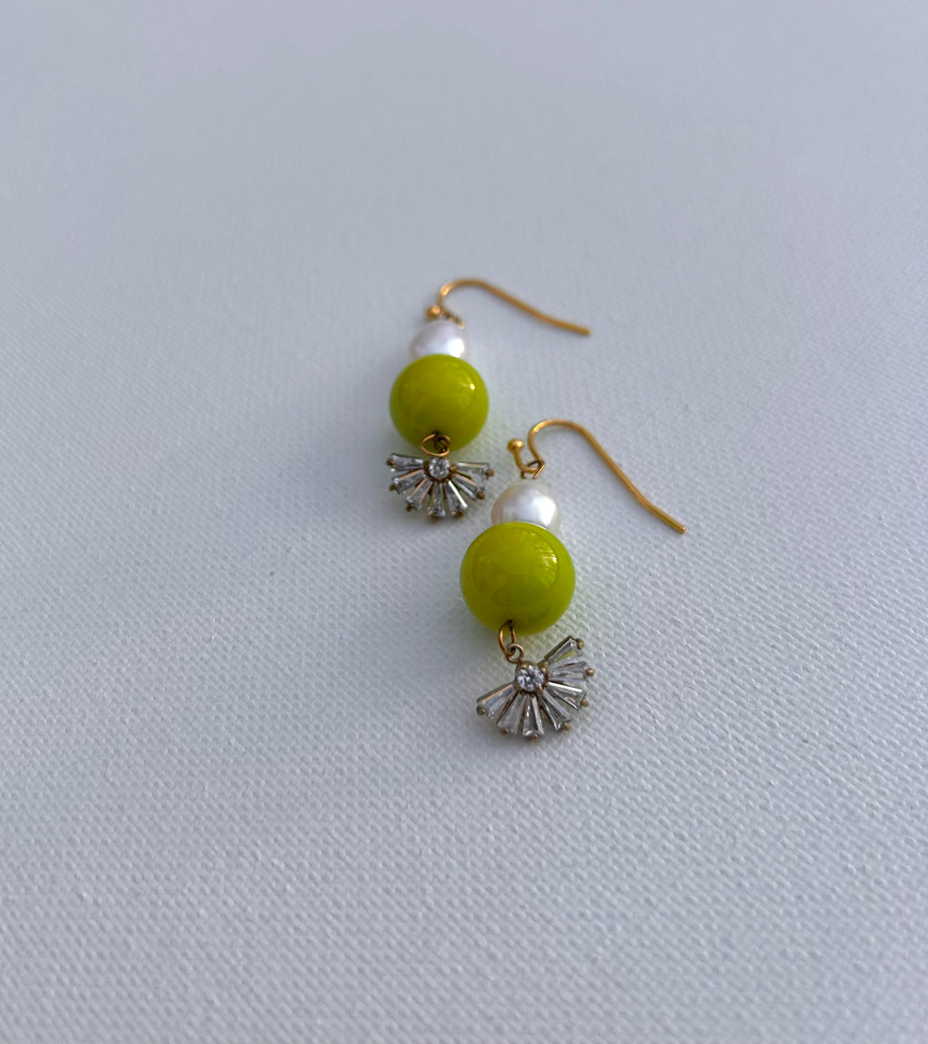 Lime Green Dangle Earrings
