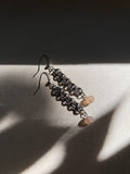 Chainmail Earrings with Pink Stones