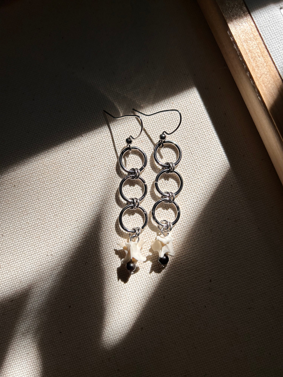 Large Gauge Snake Vertebrae Chainmail Earrings