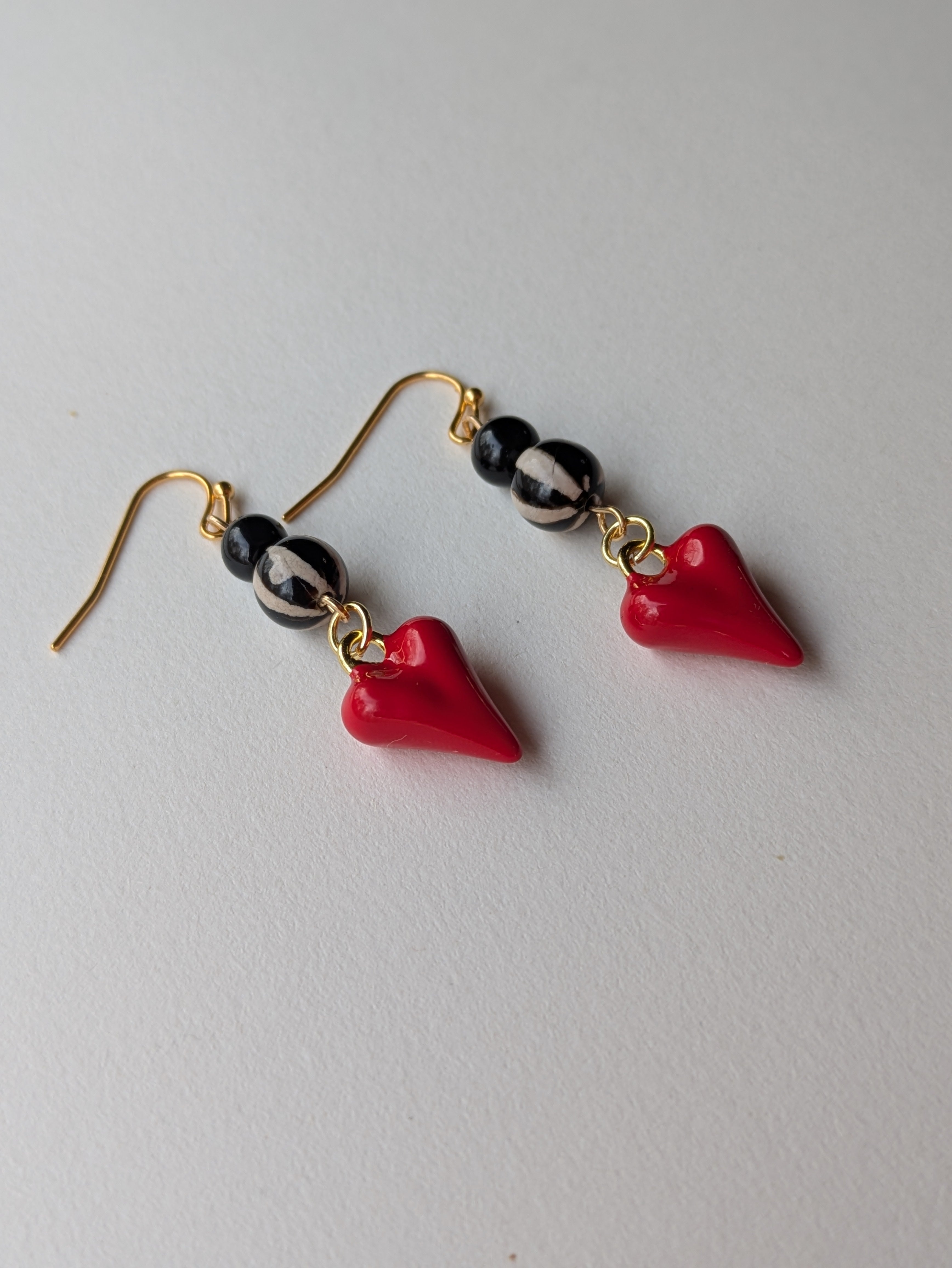 Striped Heart Earrings