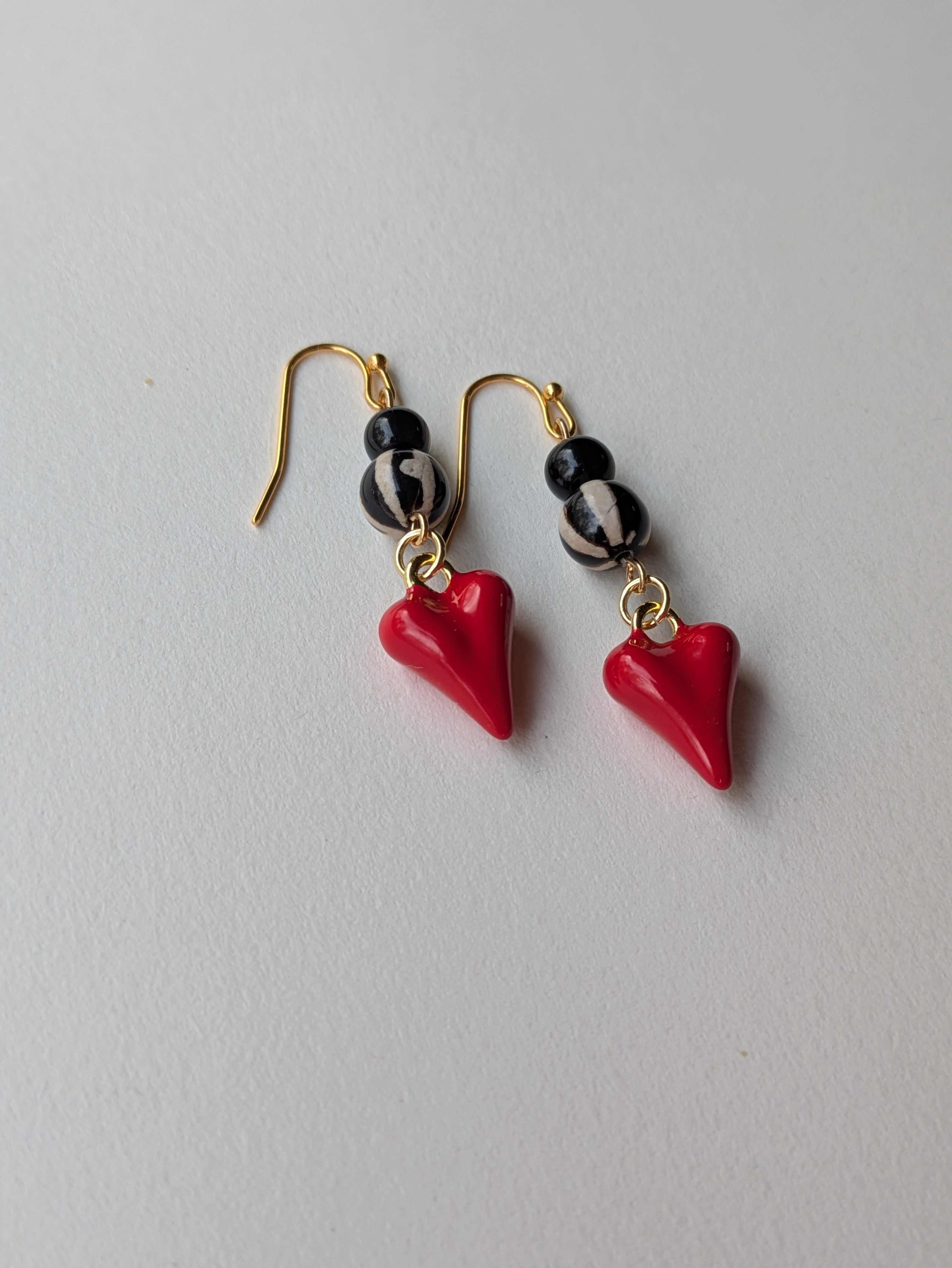 Striped Heart Earrings