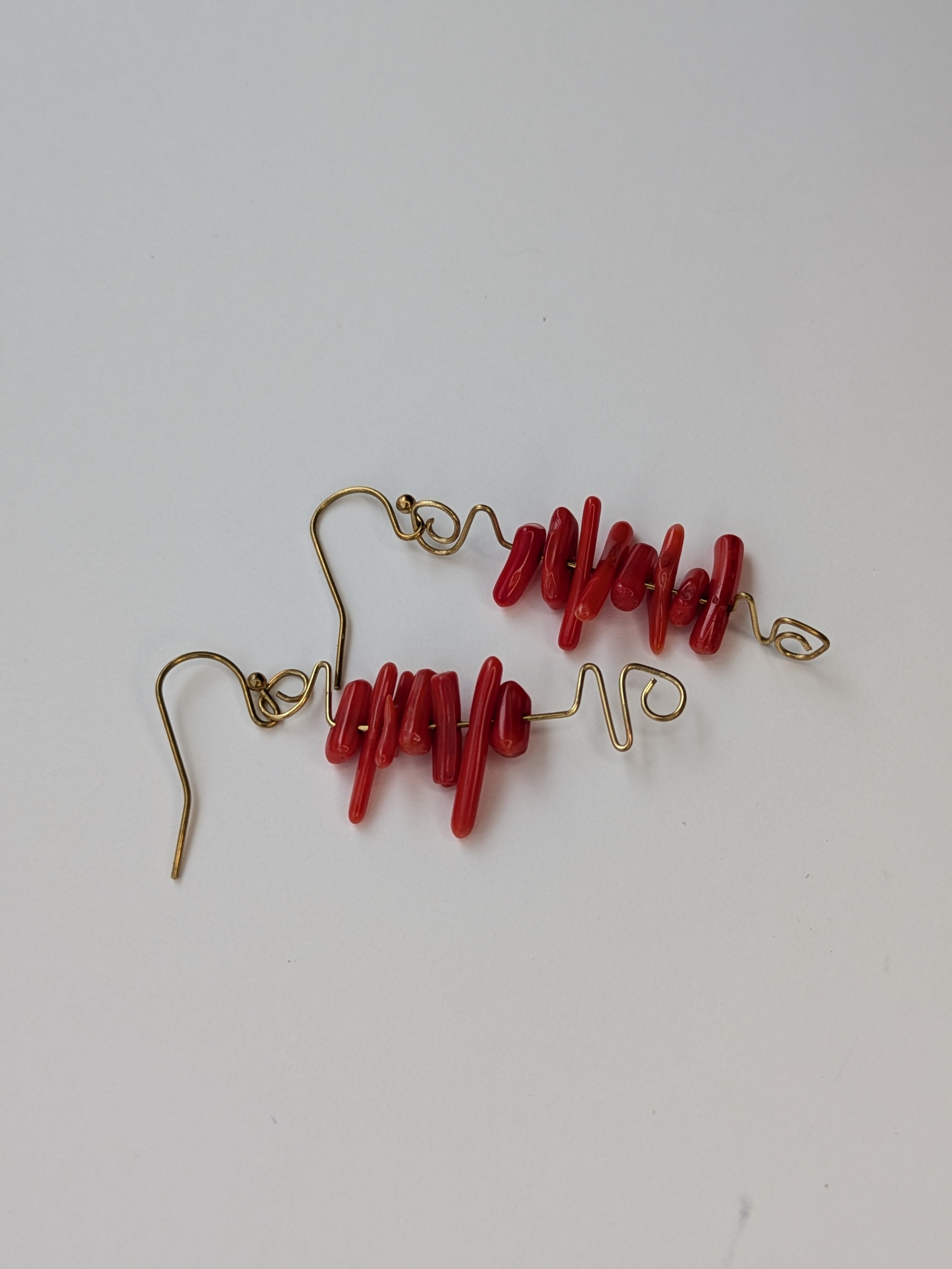 Red Twist Earrings