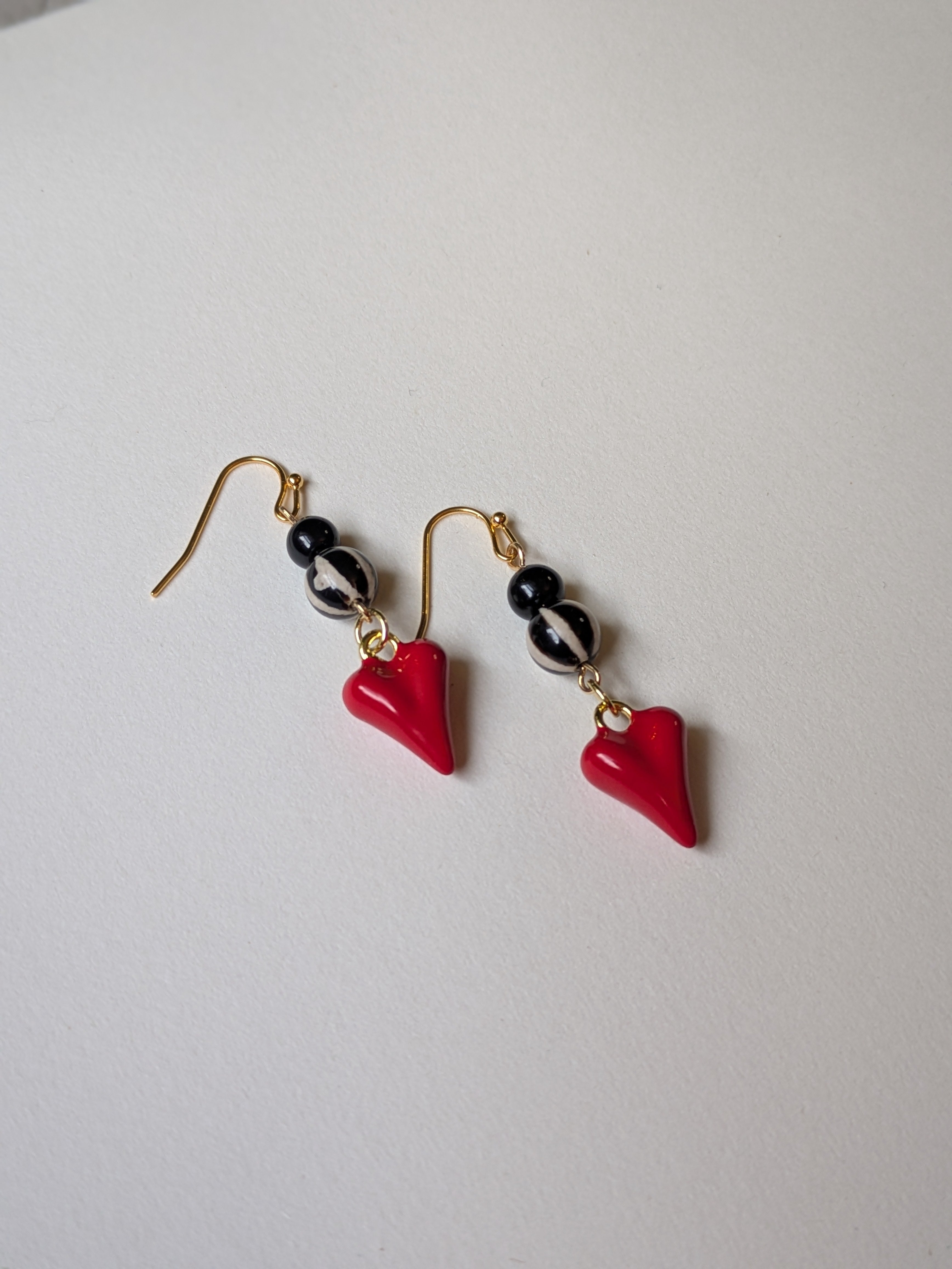 Striped Heart Earrings