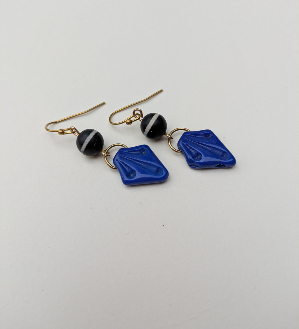 Blue Leaf Earrings