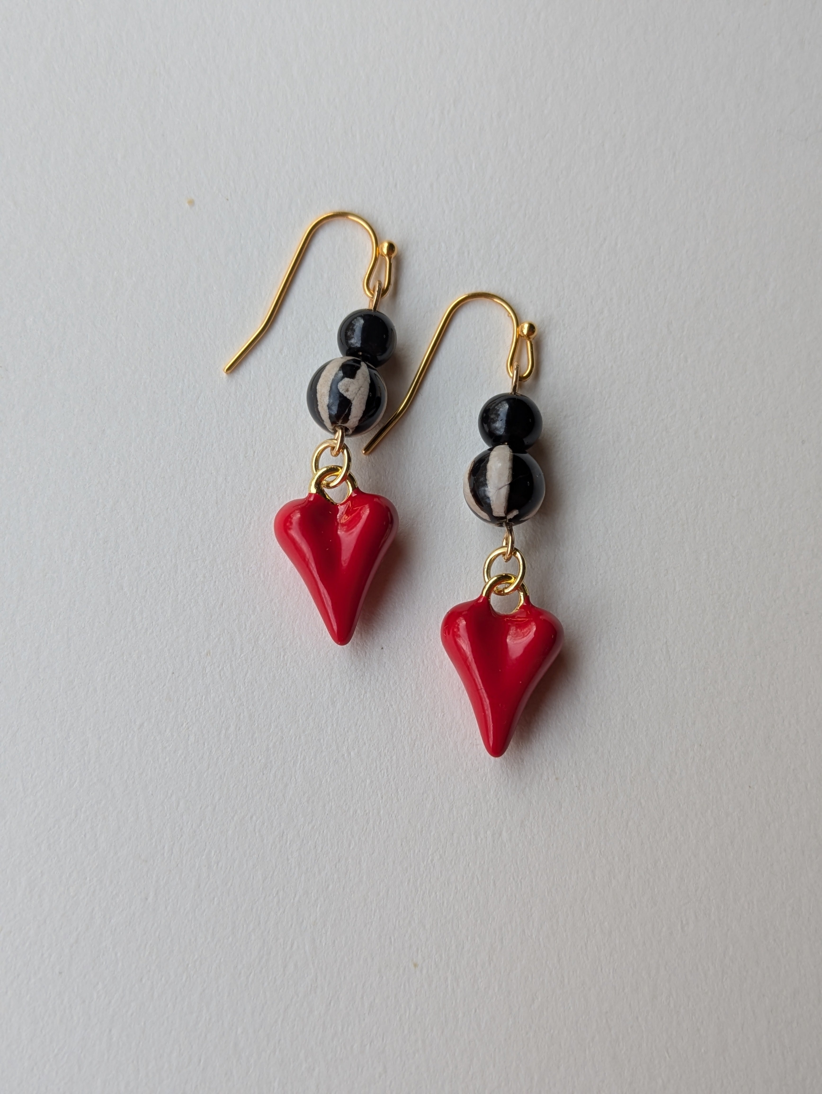 Striped Heart Earrings