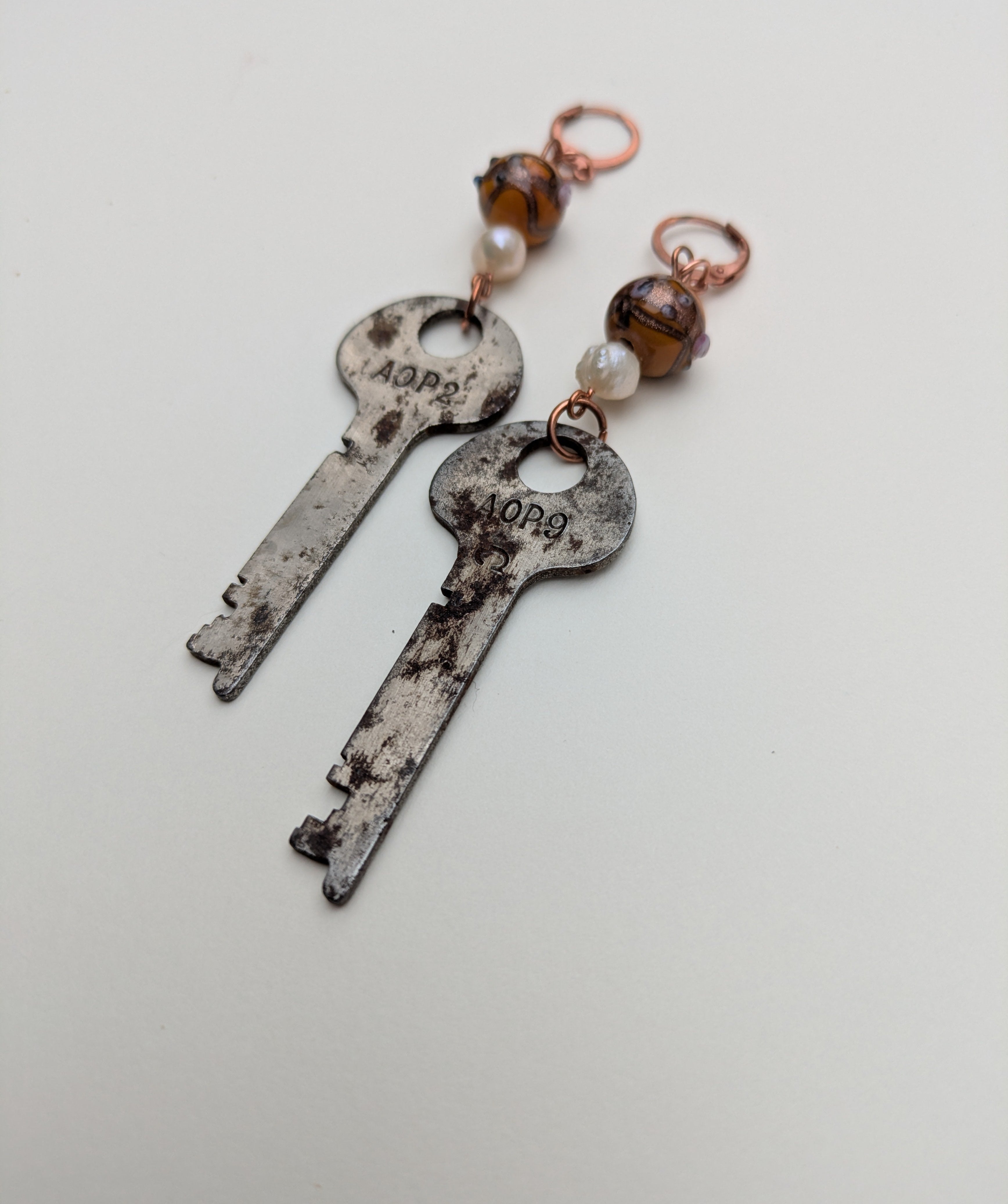 Vintage Key Earrings
