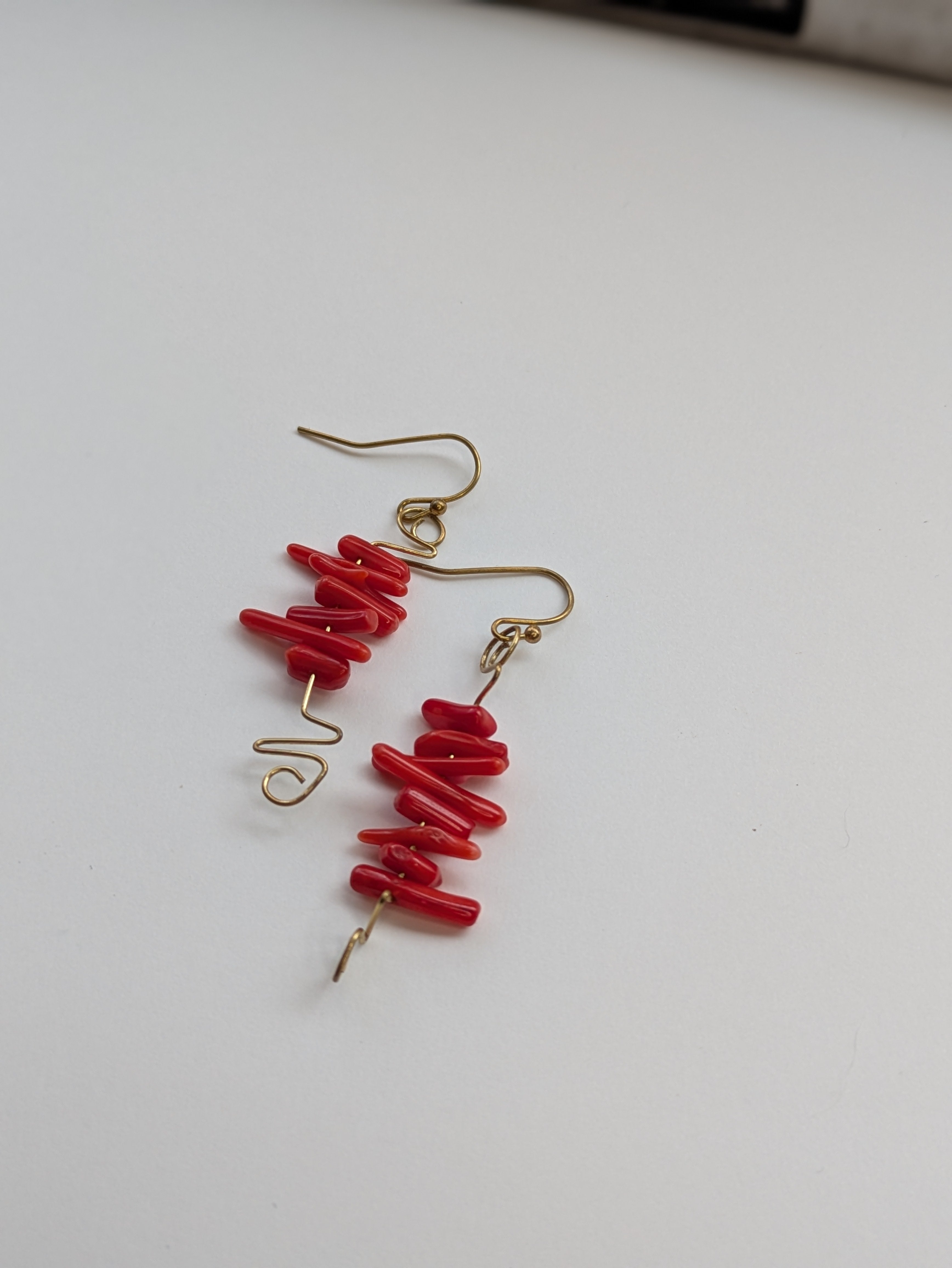 Red Twist Earrings