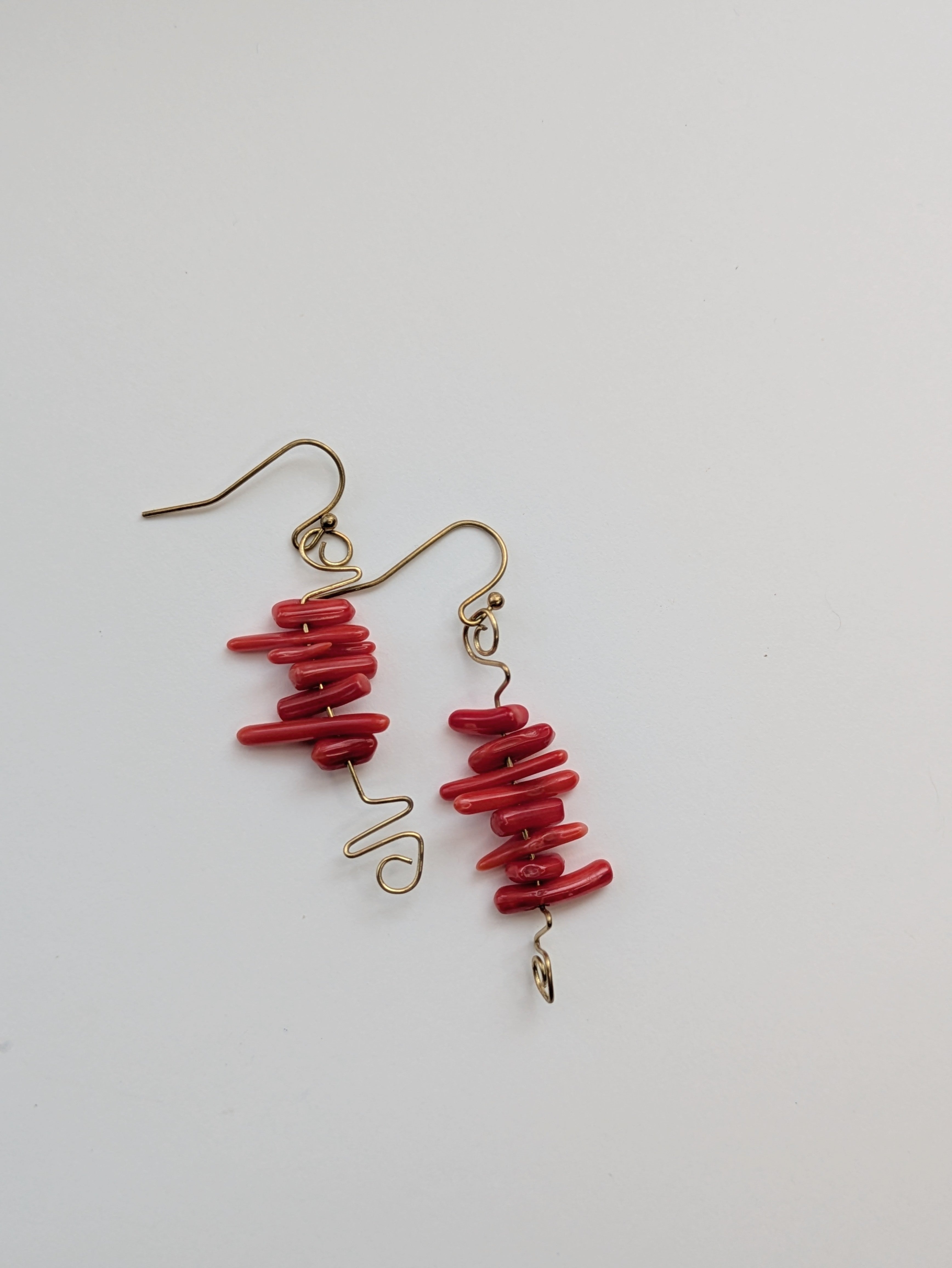 Red Twist Earrings