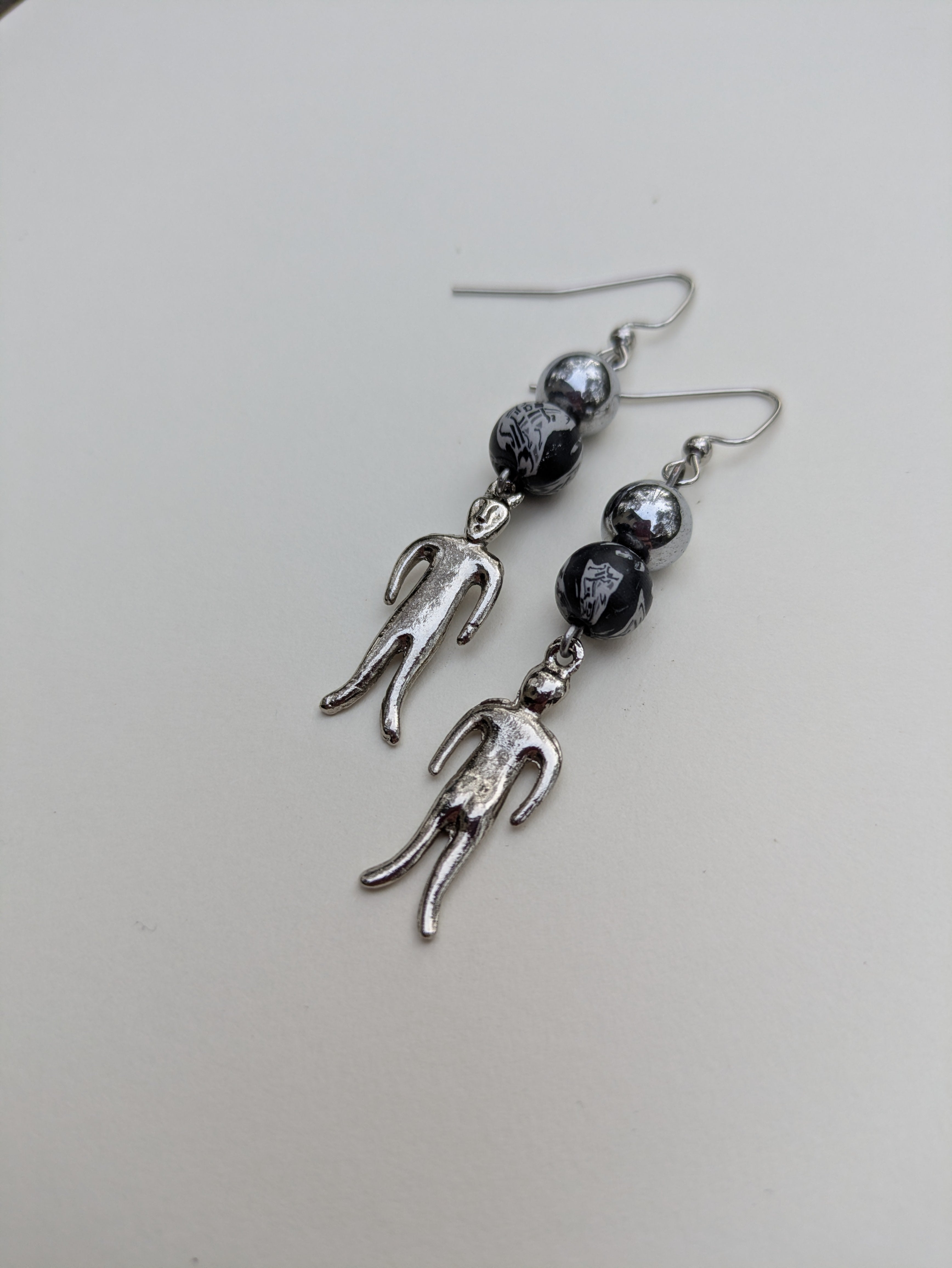 Silver Aliens Earrings