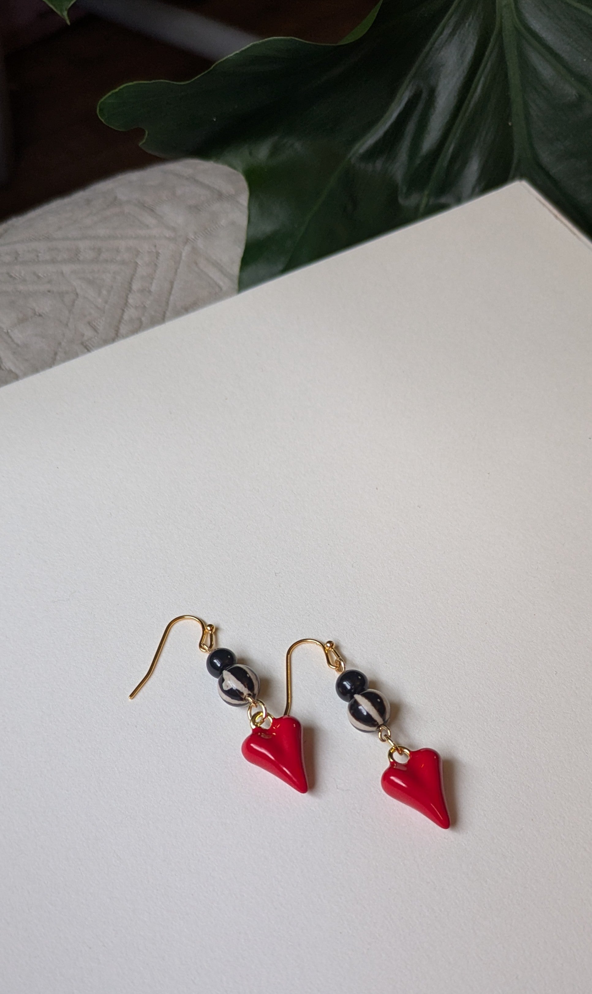 Striped Heart Earrings