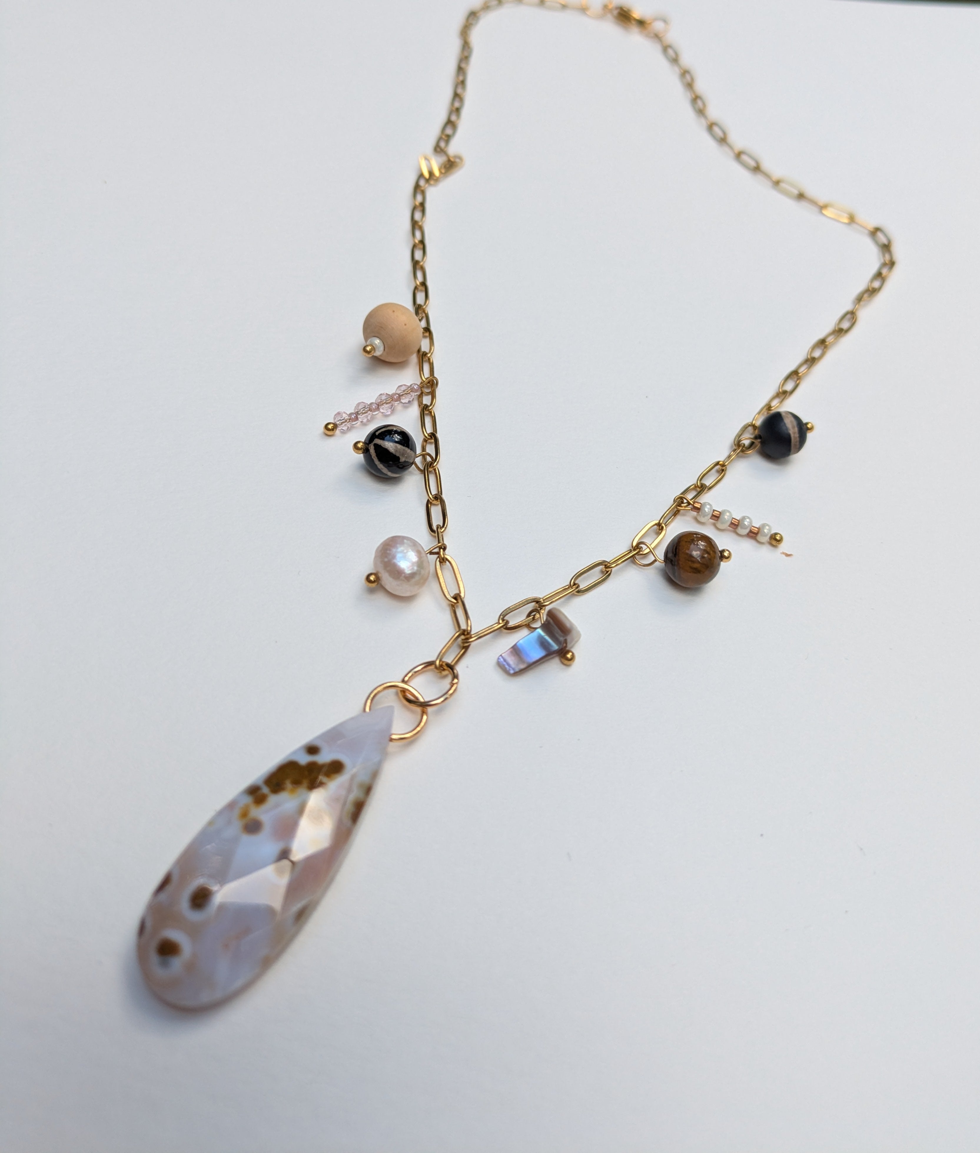 Polka Dot Paperchain Charm Necklace